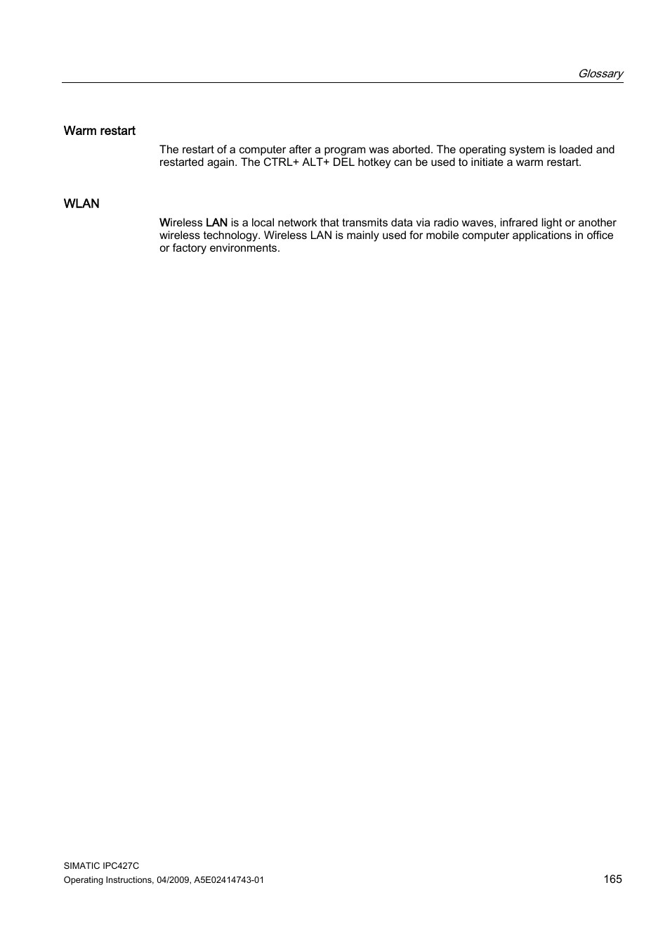 Siemens Simatic Industrial PC IPC427C User Manual | Page 165 / 170