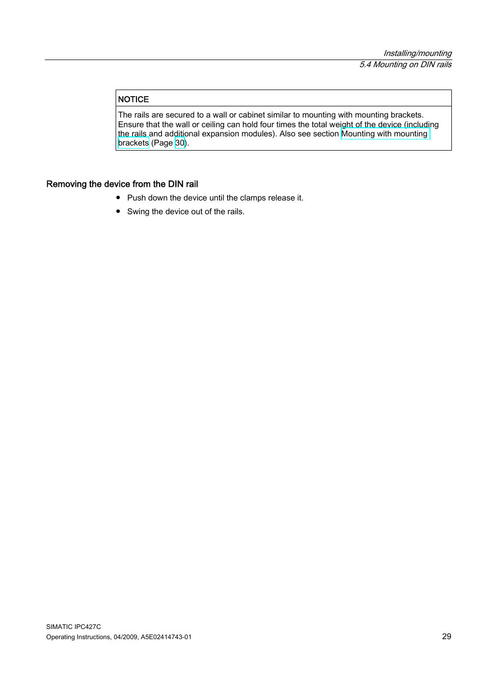 Siemens Simatic Industrial PC IPC427C User Manual | Page 29 / 170