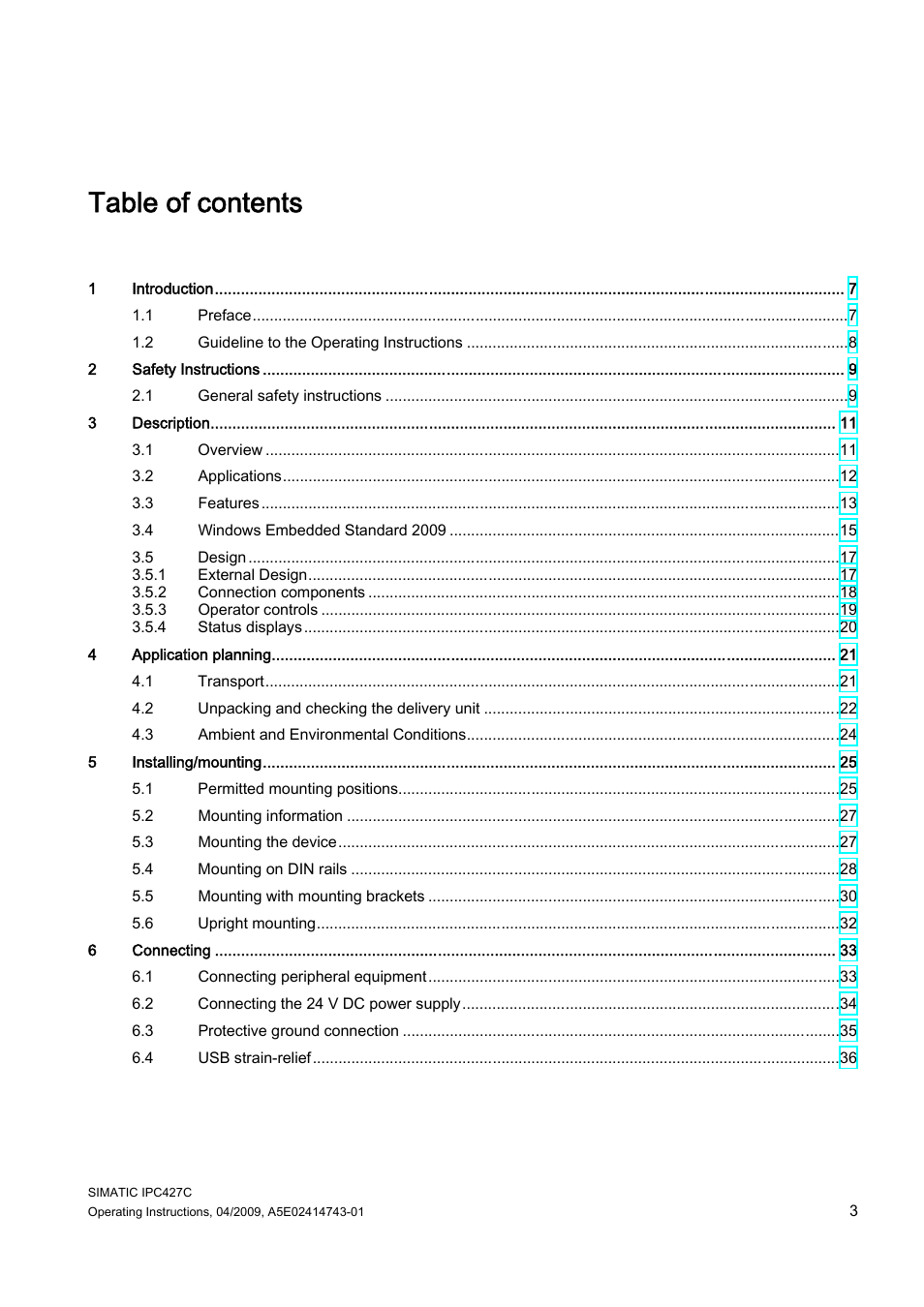 Siemens Simatic Industrial PC IPC427C User Manual | Page 3 / 170