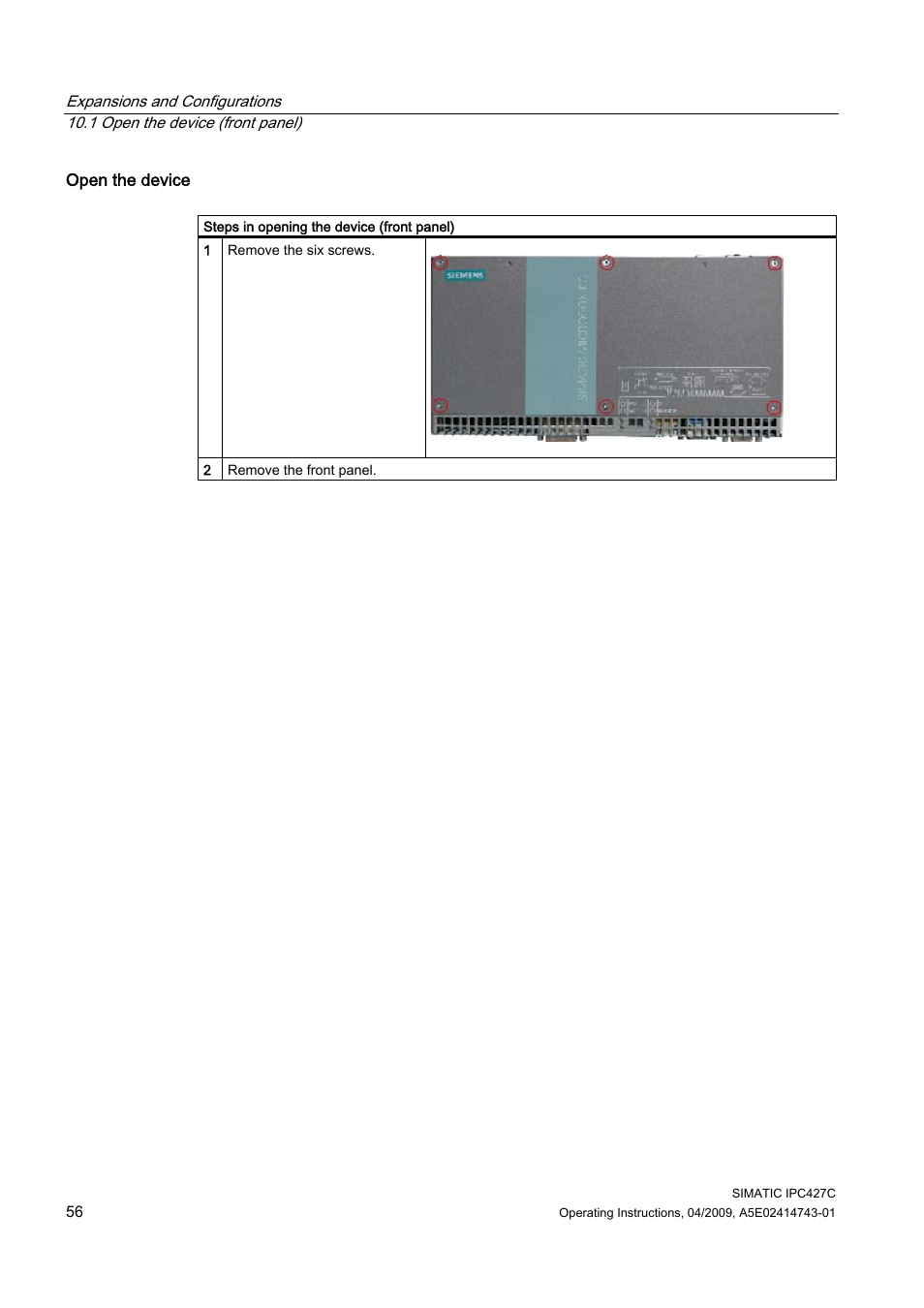 Siemens Simatic Industrial PC IPC427C User Manual | Page 56 / 170