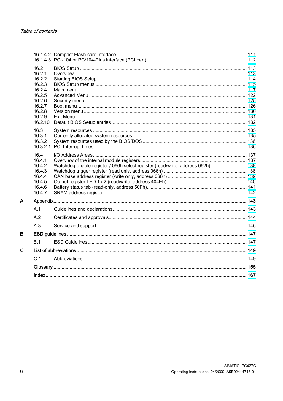 Siemens Simatic Industrial PC IPC427C User Manual | Page 6 / 170