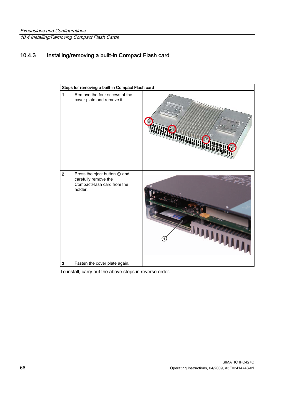 Siemens Simatic Industrial PC IPC427C User Manual | Page 66 / 170