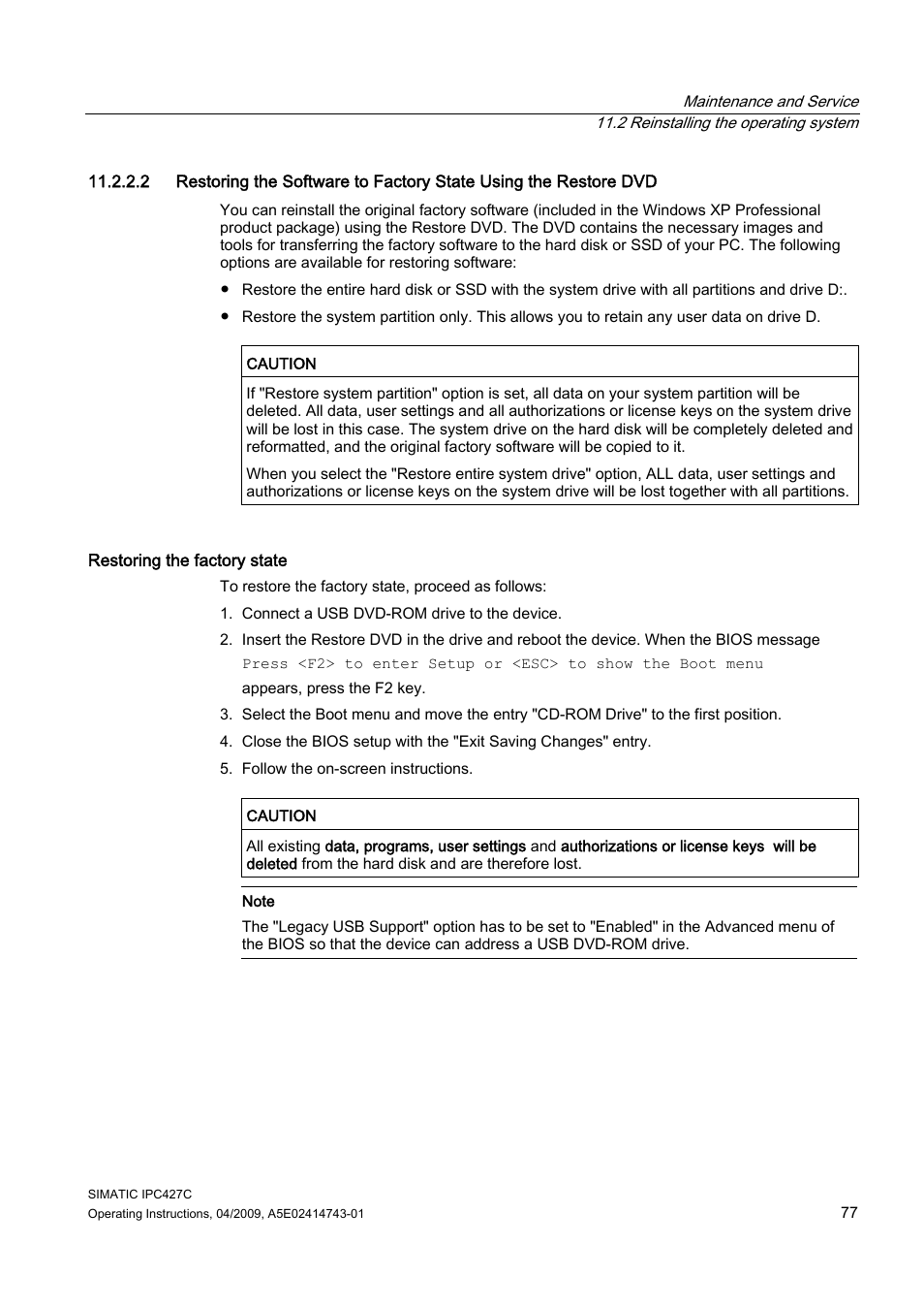 Siemens Simatic Industrial PC IPC427C User Manual | Page 77 / 170