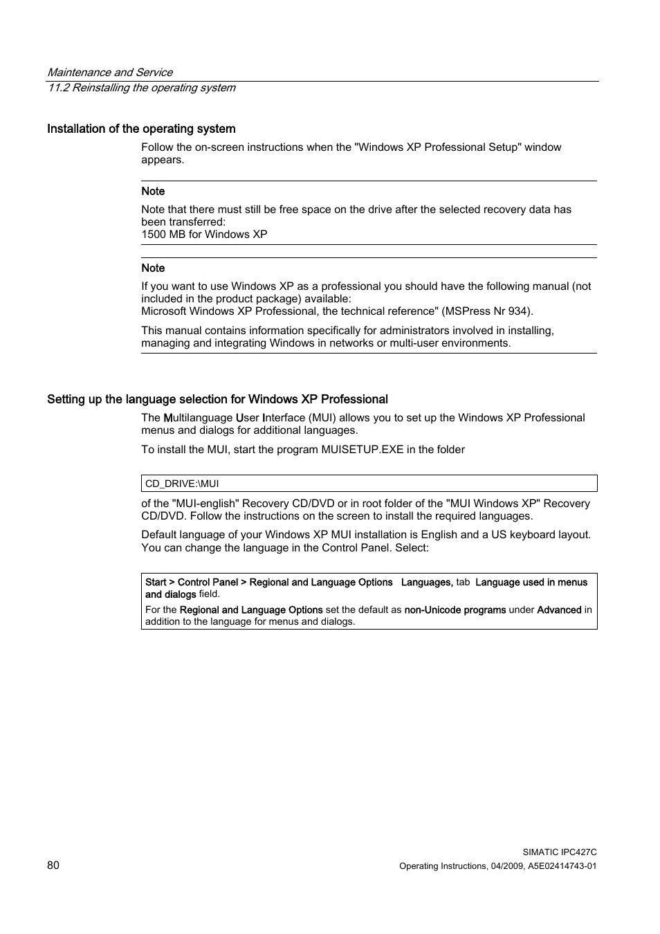 Siemens Simatic Industrial PC IPC427C User Manual | Page 80 / 170