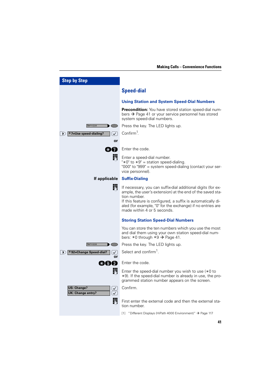 Speed-dial | Siemens HIPATH 2000 User Manual | Page 41 / 139