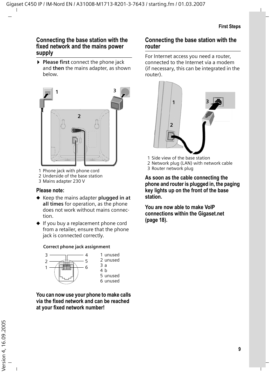 Connecting the base station with the router | Siemens C450 IP User Manual | Page 10 / 39