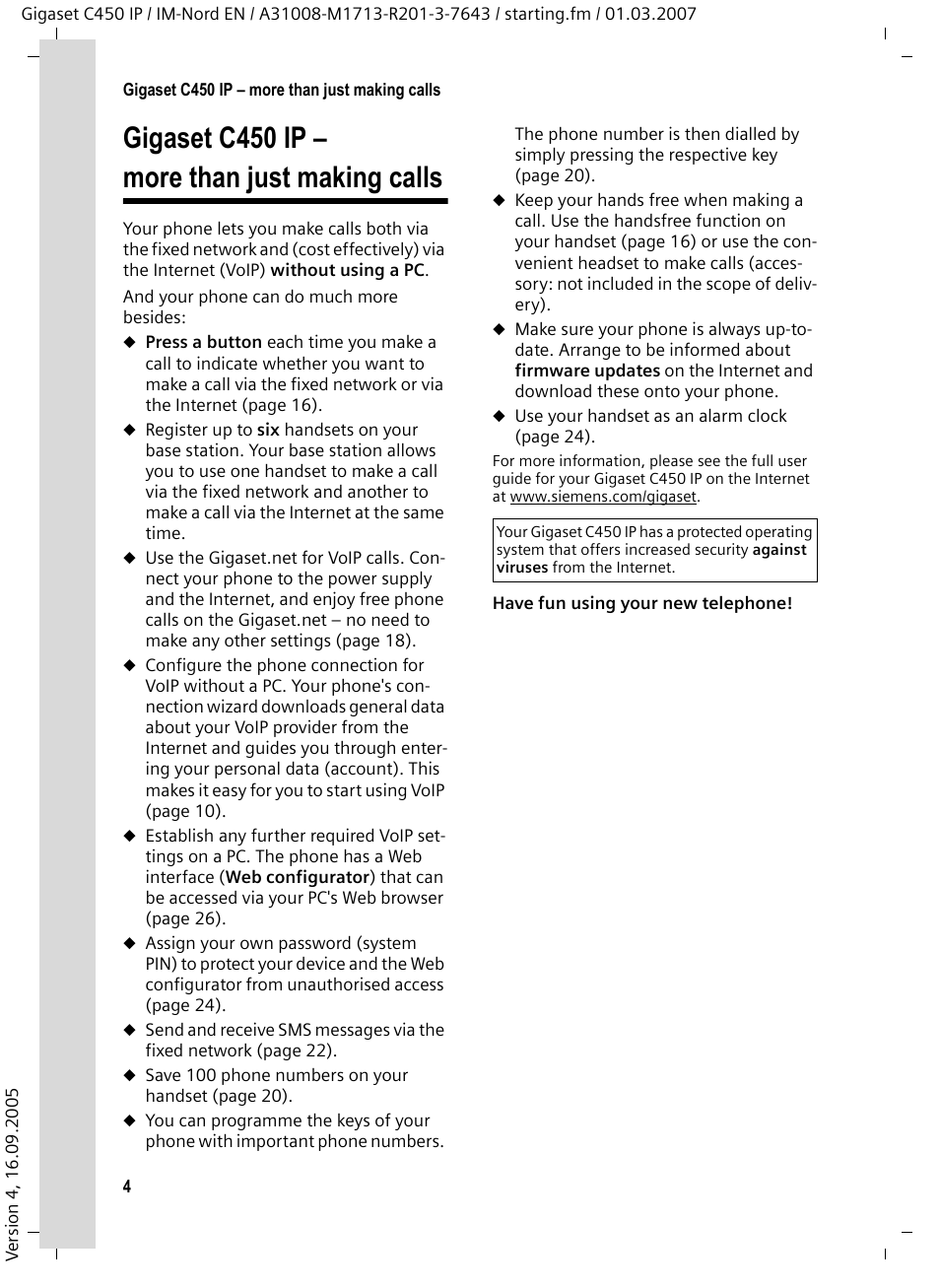 Gigaset c450 ip - more than just making calls, Gigaset c450 ip – more than just making calls | Siemens C450 IP User Manual | Page 5 / 39