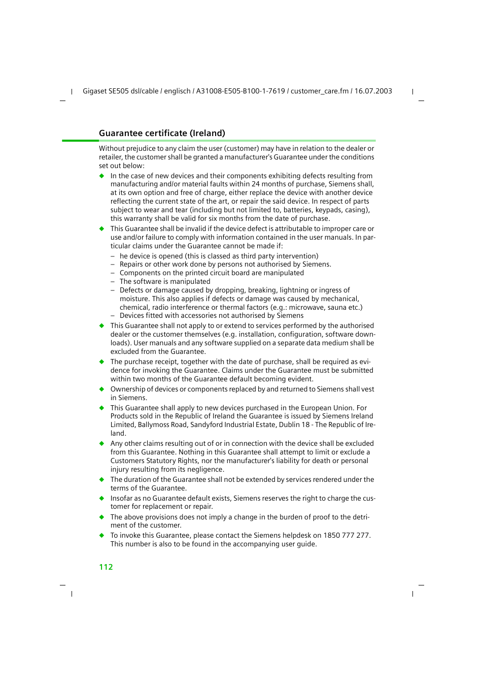 Siemens SE505 User Manual | Page 108 / 135