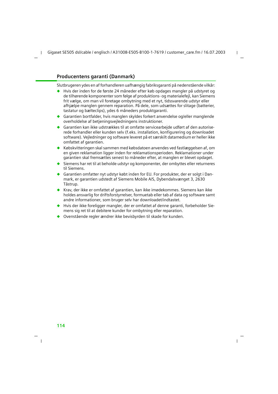 Siemens SE505 User Manual | Page 110 / 135