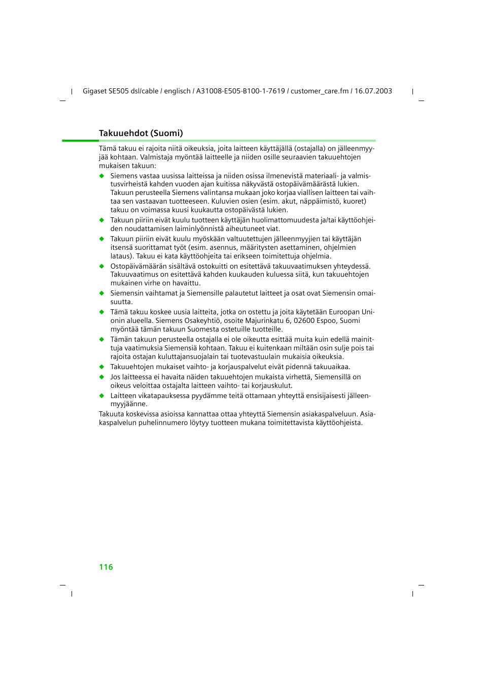 Siemens SE505 User Manual | Page 112 / 135