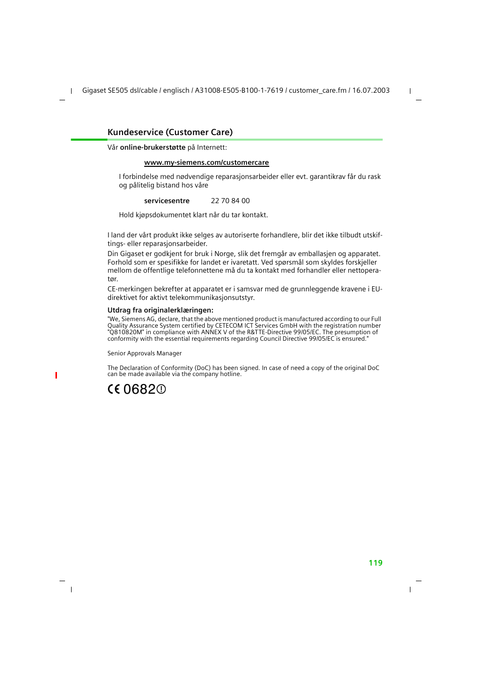 Siemens SE505 User Manual | Page 115 / 135