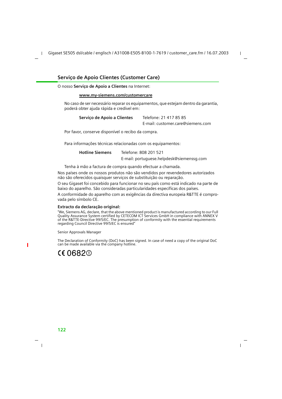 Siemens SE505 User Manual | Page 118 / 135