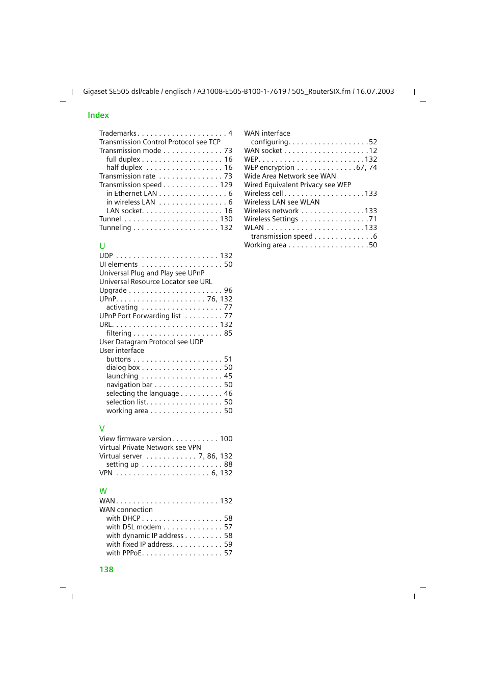 Siemens SE505 User Manual | Page 134 / 135