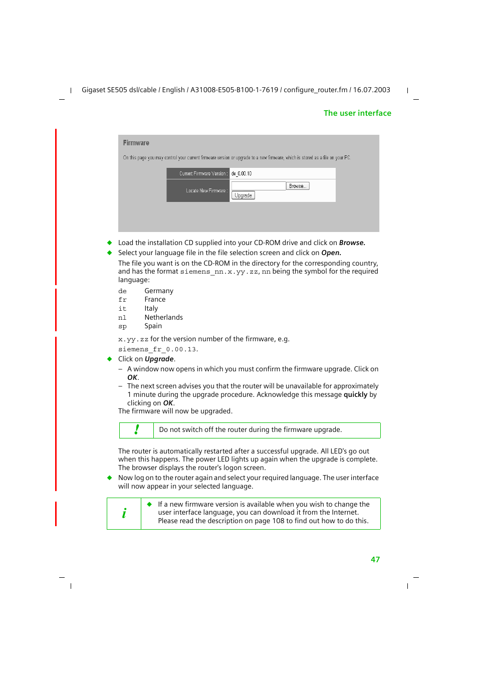 Siemens SE505 User Manual | Page 48 / 135