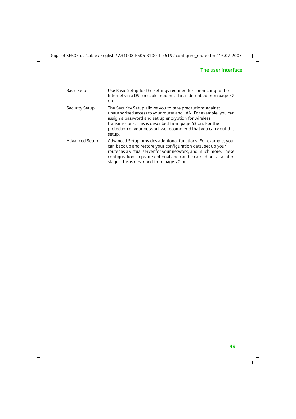 Siemens SE505 User Manual | Page 50 / 135