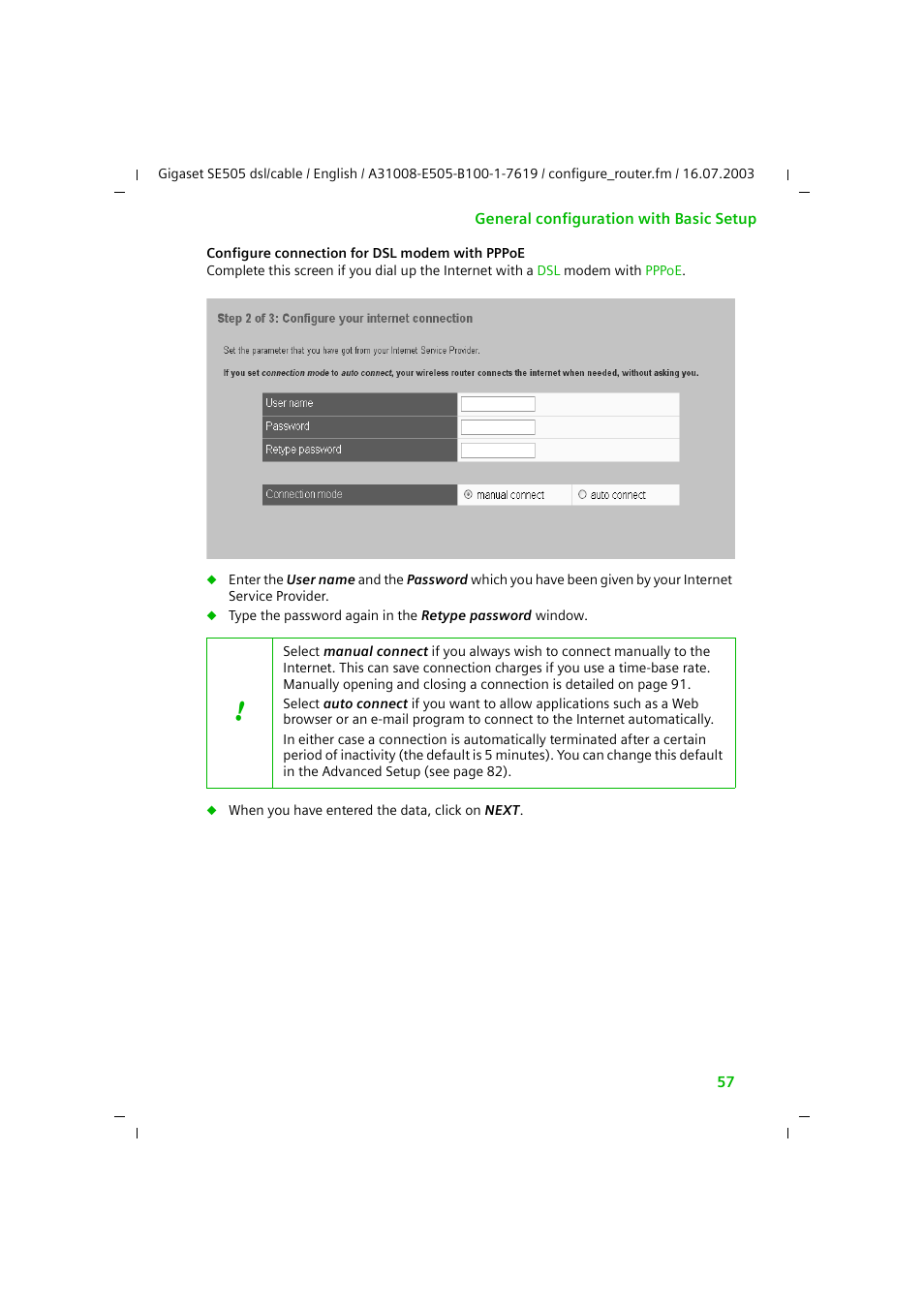 Siemens SE505 User Manual | Page 58 / 135