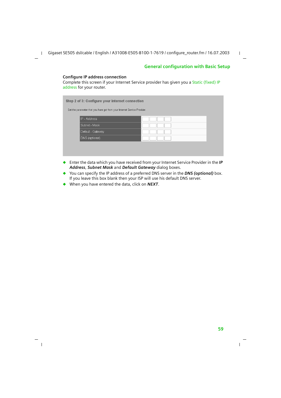 Siemens SE505 User Manual | Page 60 / 135