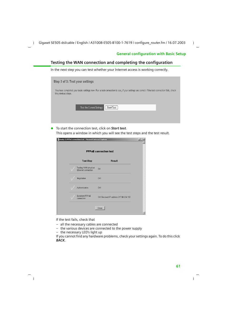 Siemens SE505 User Manual | Page 62 / 135