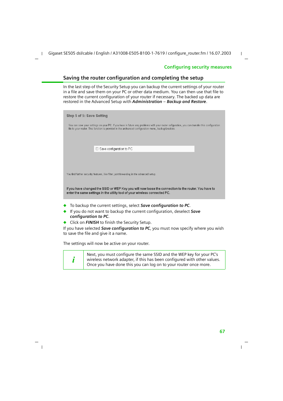 Siemens SE505 User Manual | Page 68 / 135