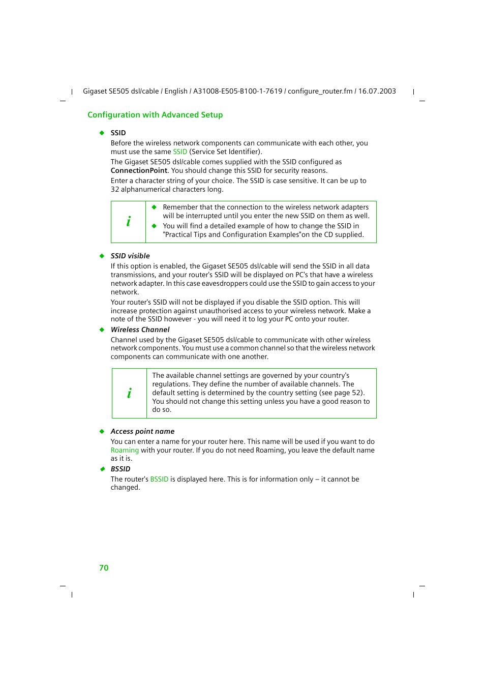 Siemens SE505 User Manual | Page 71 / 135