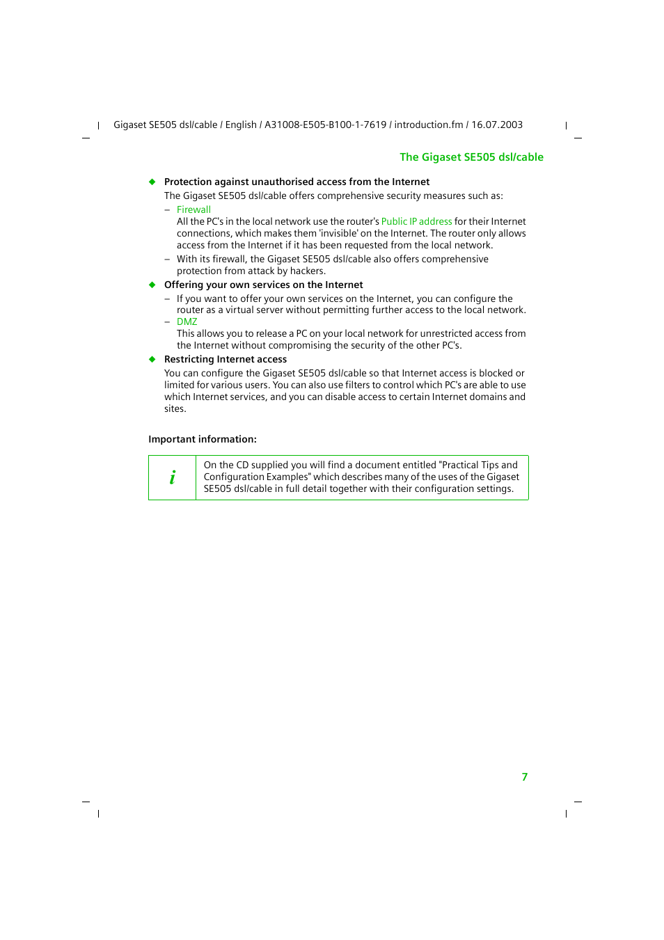 Siemens SE505 User Manual | Page 8 / 135