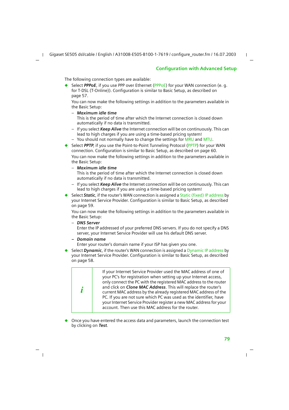 Siemens SE505 User Manual | Page 80 / 135