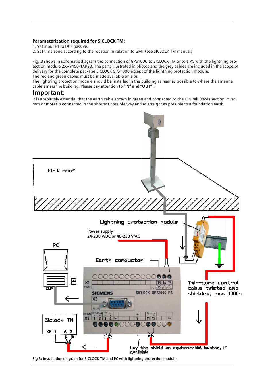 Important | Siemens GPS1000 Radio Clock 2XV9450-1AR82 User Manual | Page 10 / 21