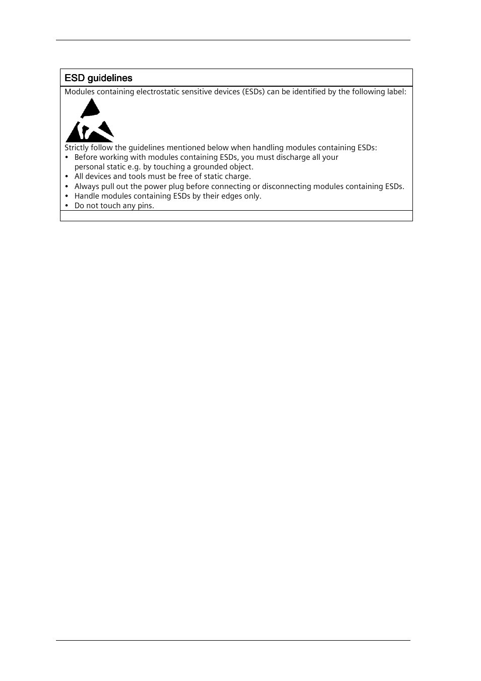 Esd guidelines | Siemens GPS1000 Radio Clock 2XV9450-1AR82 User Manual | Page 6 / 21