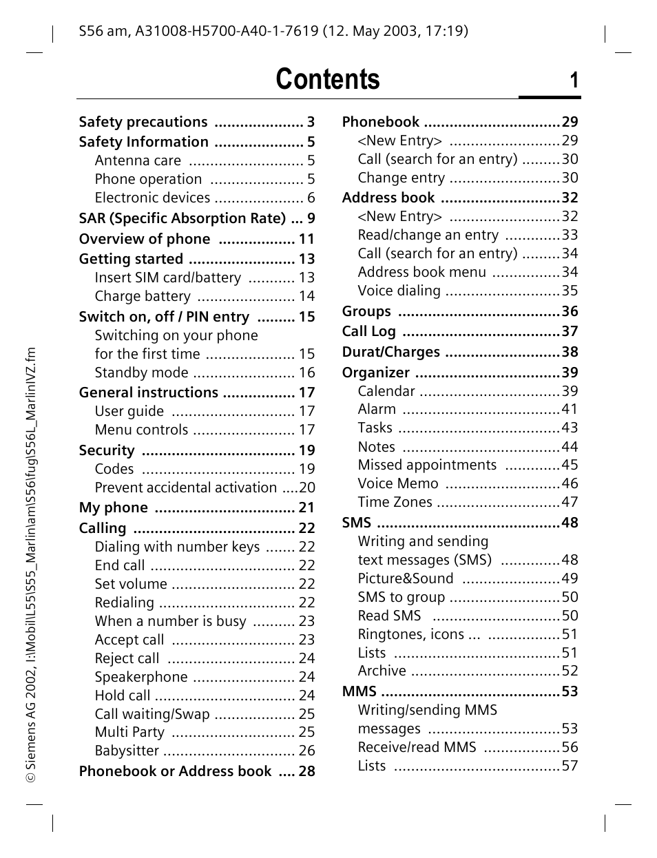 Siemens S56 User Manual | Page 2 / 152