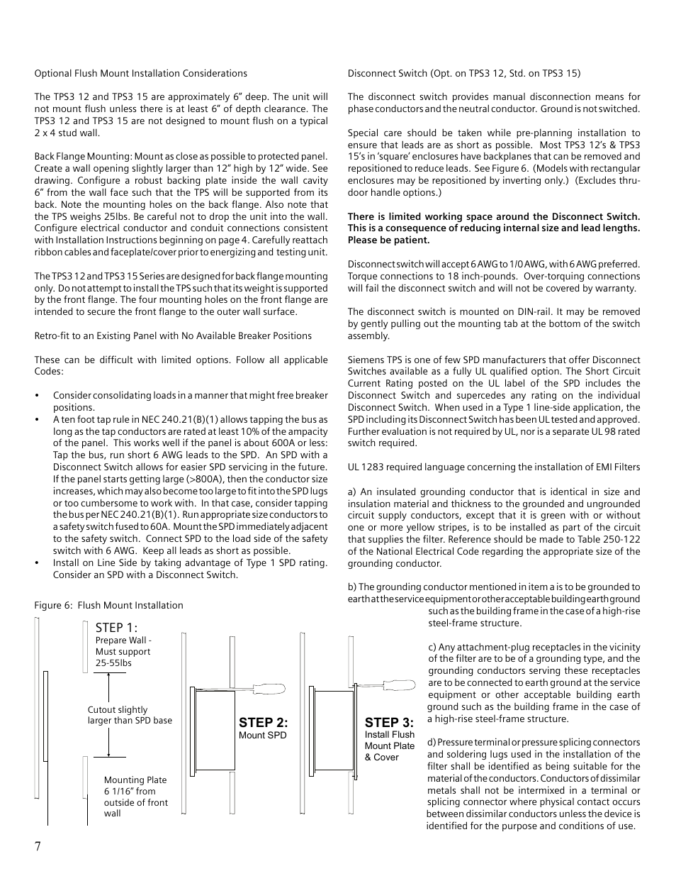 Step 2, Step 3, Step 1 | Siemens Surge Protective Device TPS3 12 User Manual | Page 10 / 16