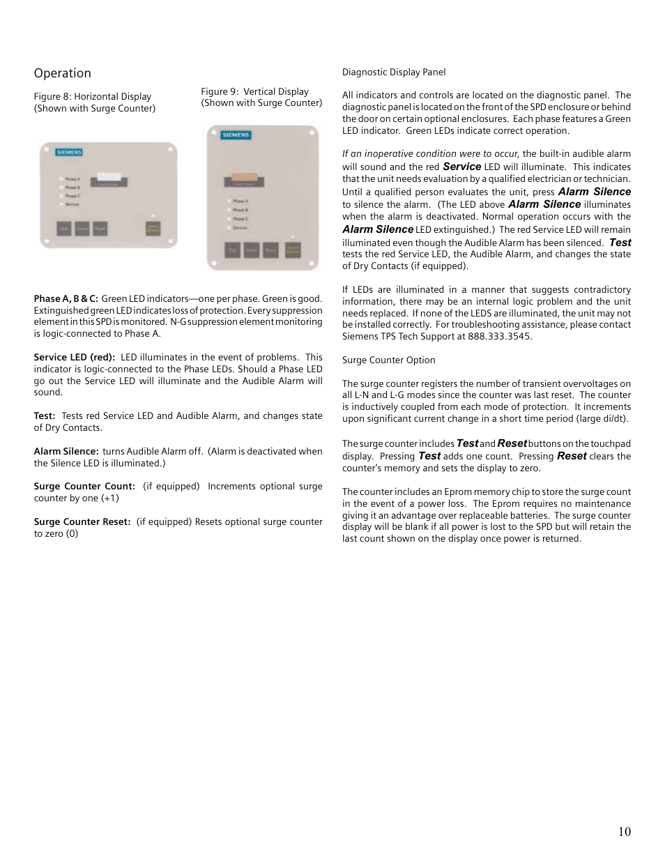 Operation | Siemens Surge Protective Device TPS3 12 User Manual | Page 13 / 16