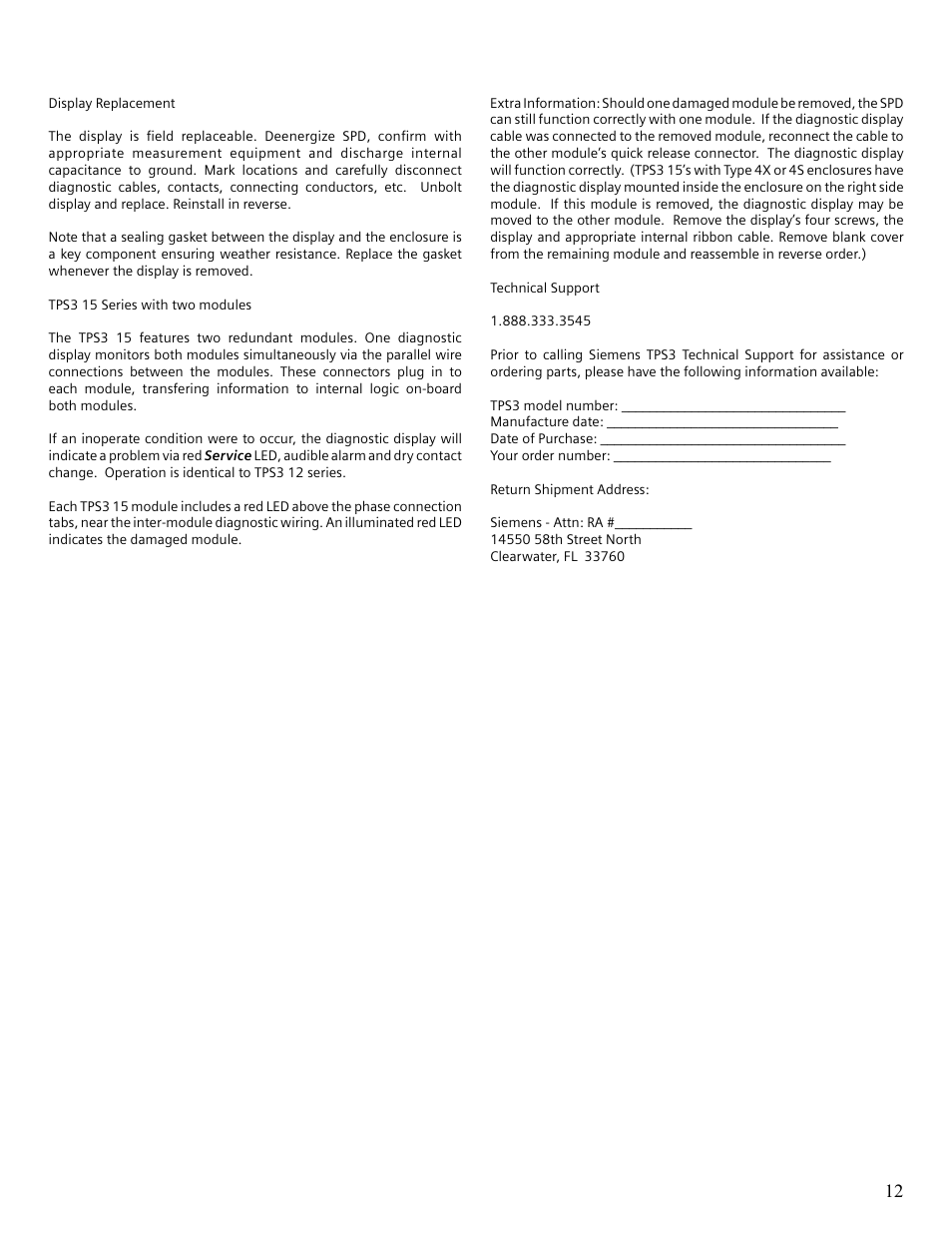 Siemens Surge Protective Device TPS3 12 User Manual | Page 15 / 16