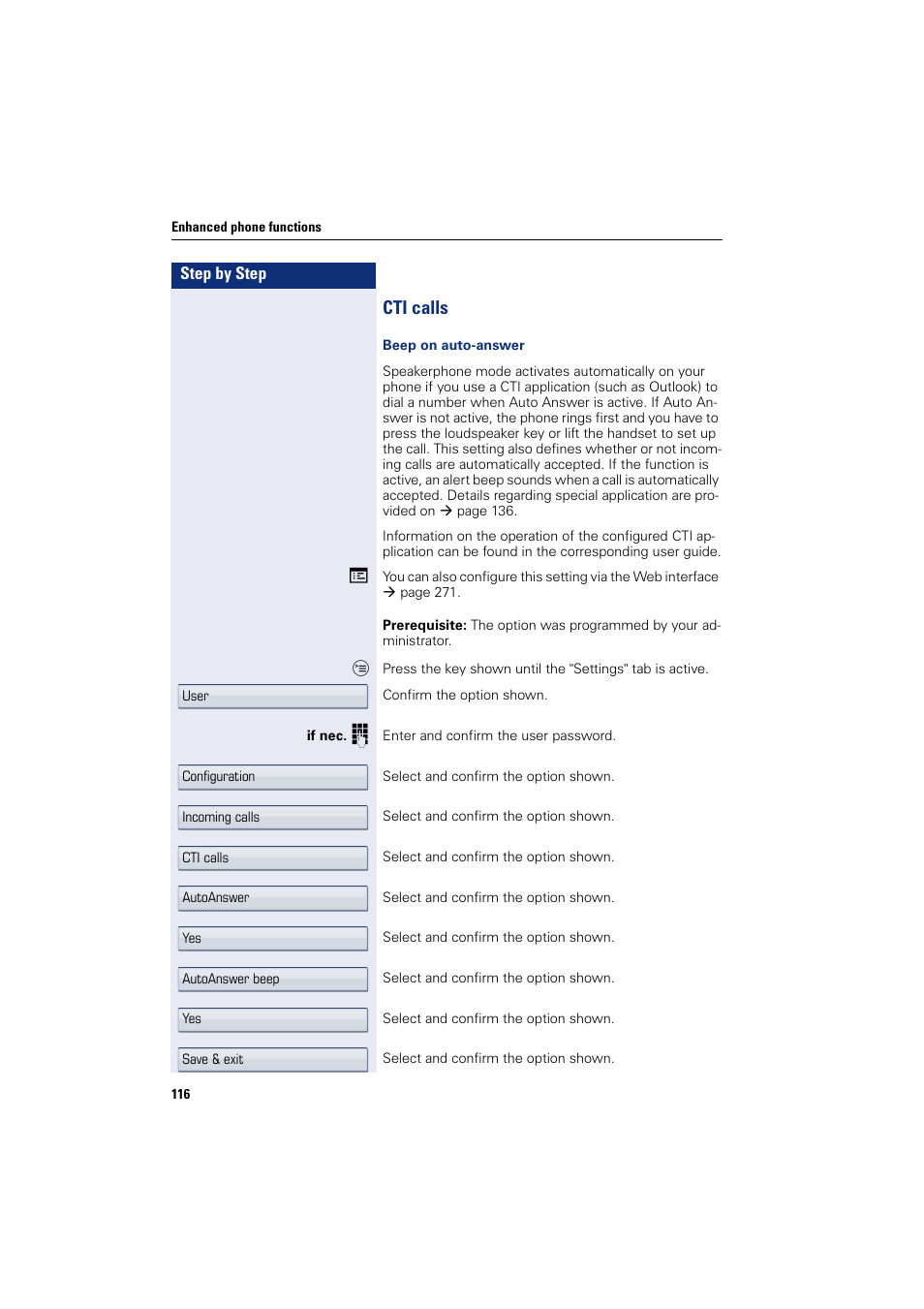 Cti calls | Siemens HIPATH 8000 User Manual | Page 116 / 297