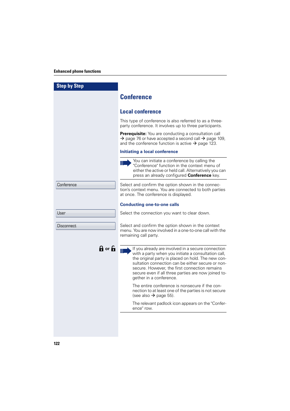 Conference, Local conference | Siemens HIPATH 8000 User Manual | Page 122 / 297