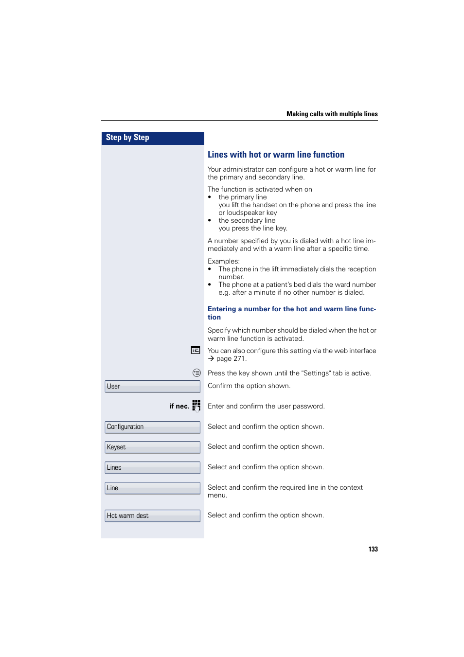 Lines with hot or warm line function | Siemens HIPATH 8000 User Manual | Page 133 / 297