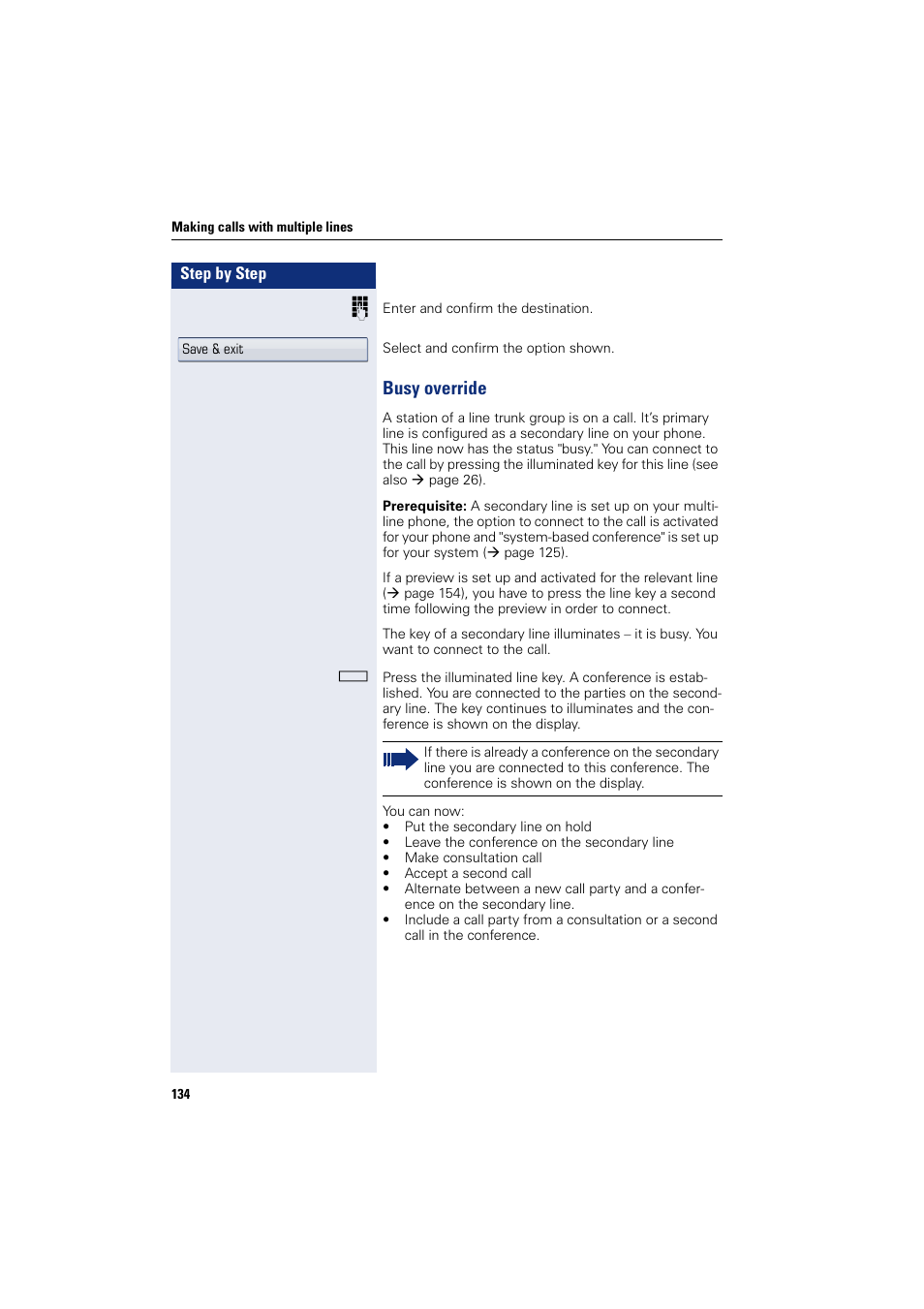 Busy override | Siemens HIPATH 8000 User Manual | Page 134 / 297