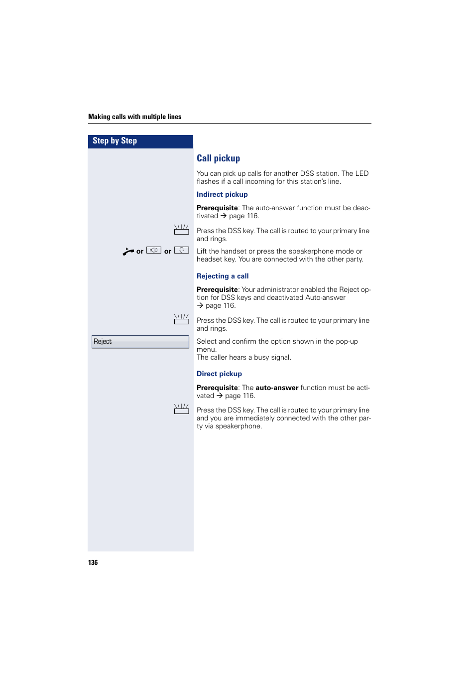 Call pickup | Siemens HIPATH 8000 User Manual | Page 136 / 297