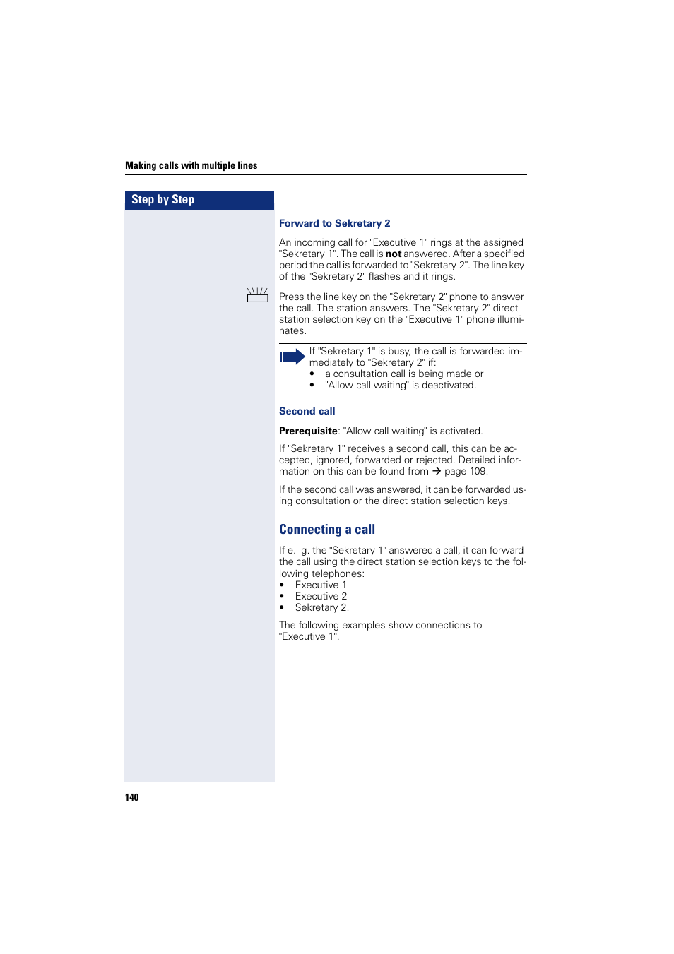 Connecting a call | Siemens HIPATH 8000 User Manual | Page 140 / 297