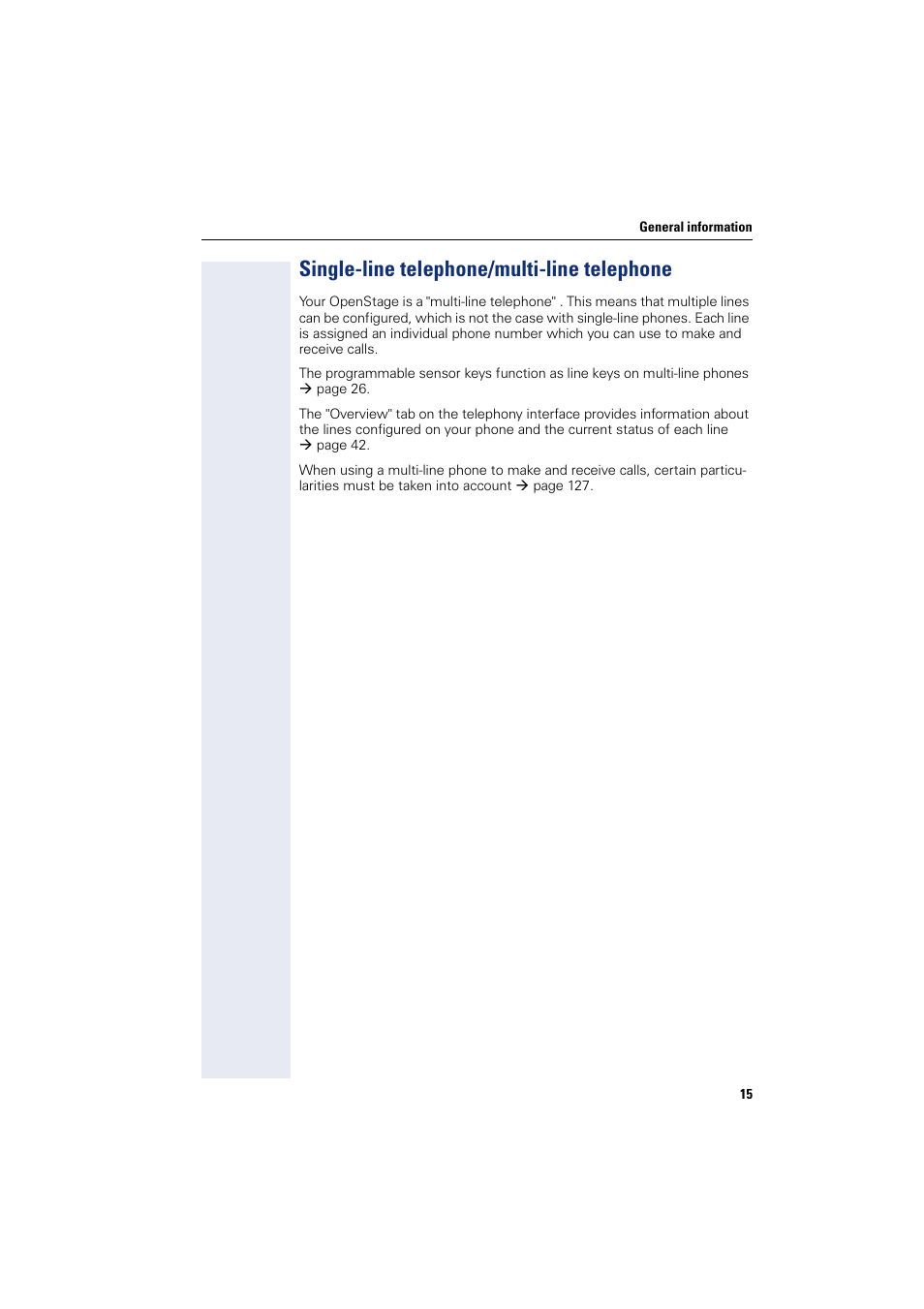 Single-line telephone/multi-line telephone | Siemens HIPATH 8000 User Manual | Page 15 / 297