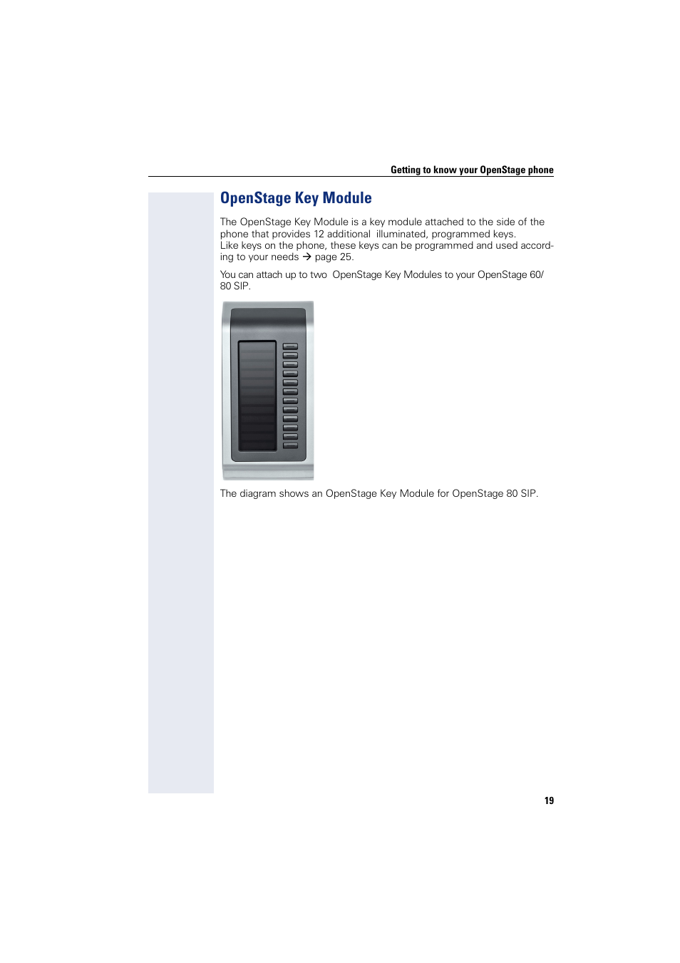 Openstage key module | Siemens HIPATH 8000 User Manual | Page 19 / 297