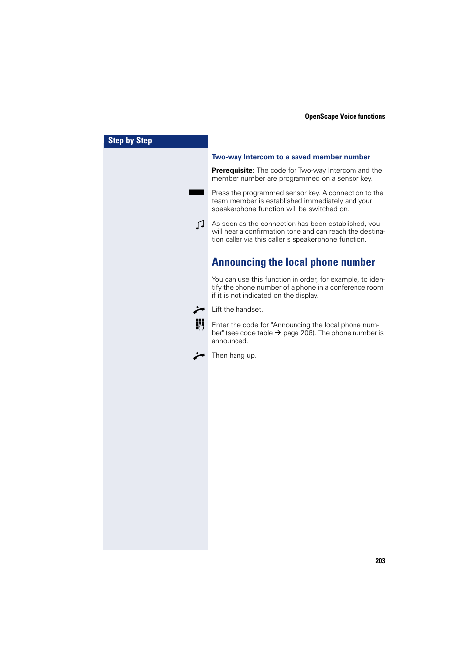 Announcing the local phone number | Siemens HIPATH 8000 User Manual | Page 203 / 297