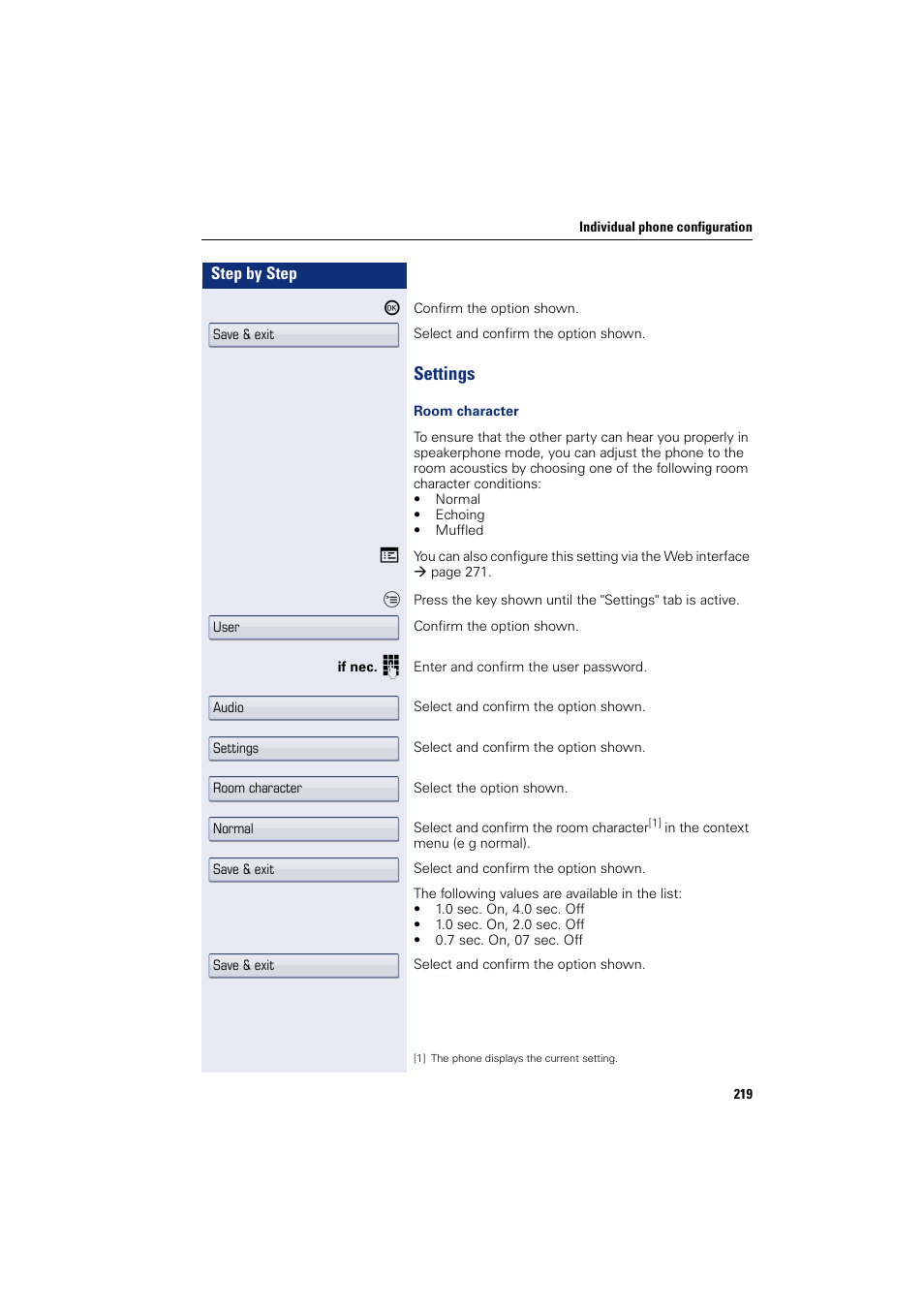 Settings | Siemens HIPATH 8000 User Manual | Page 219 / 297