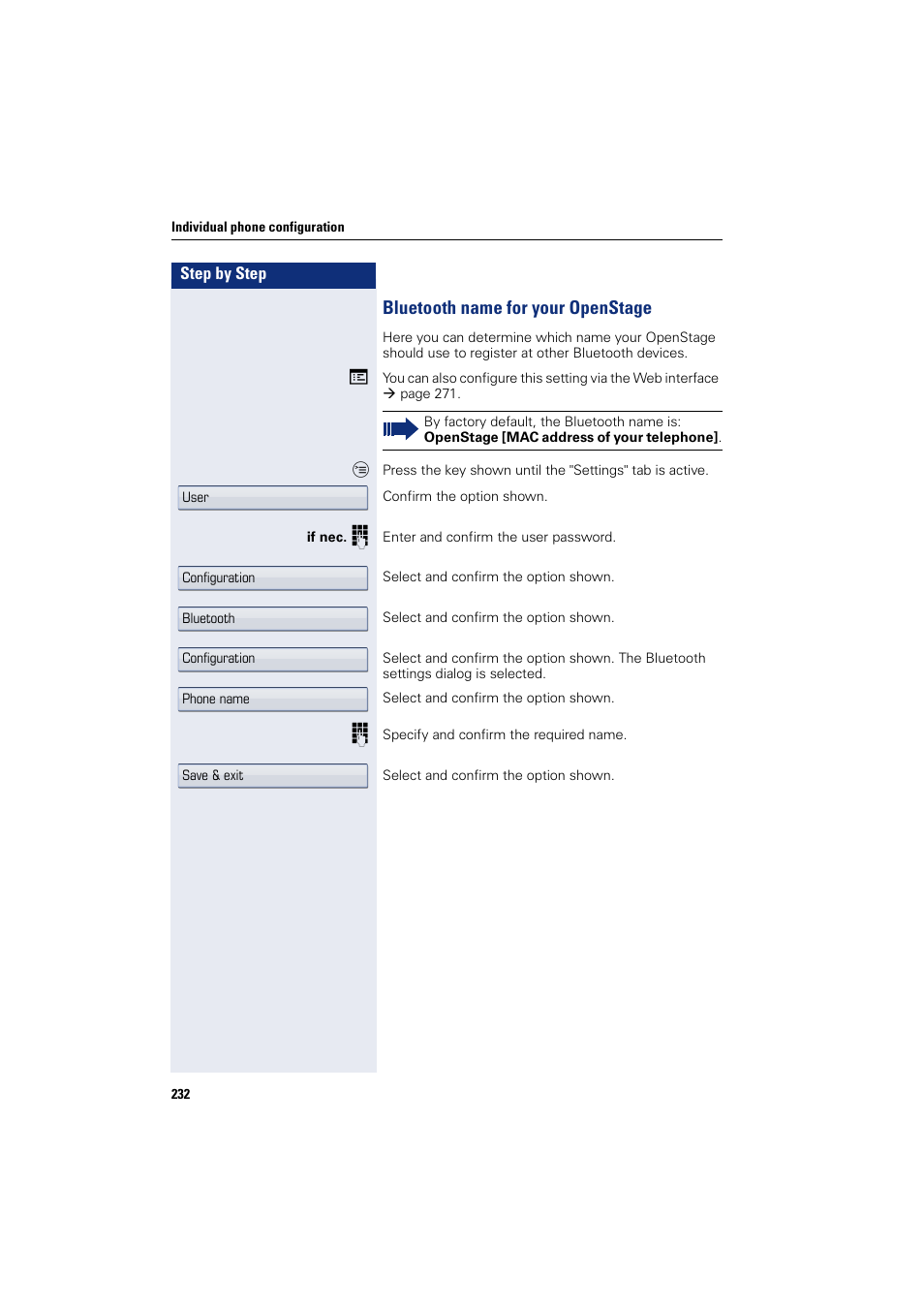 Bluetooth name for your openstage | Siemens HIPATH 8000 User Manual | Page 232 / 297