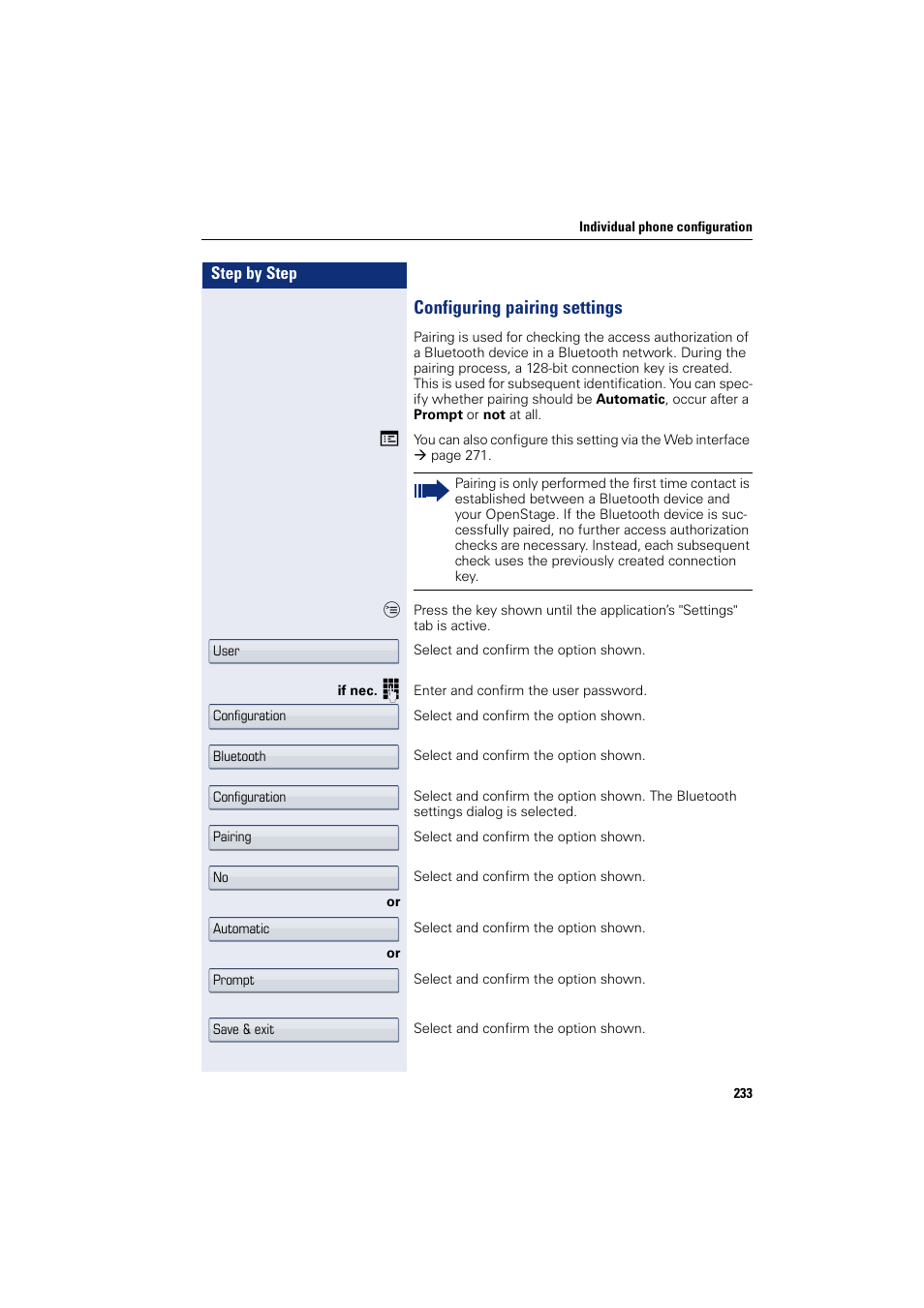 Configuring pairing settings | Siemens HIPATH 8000 User Manual | Page 233 / 297