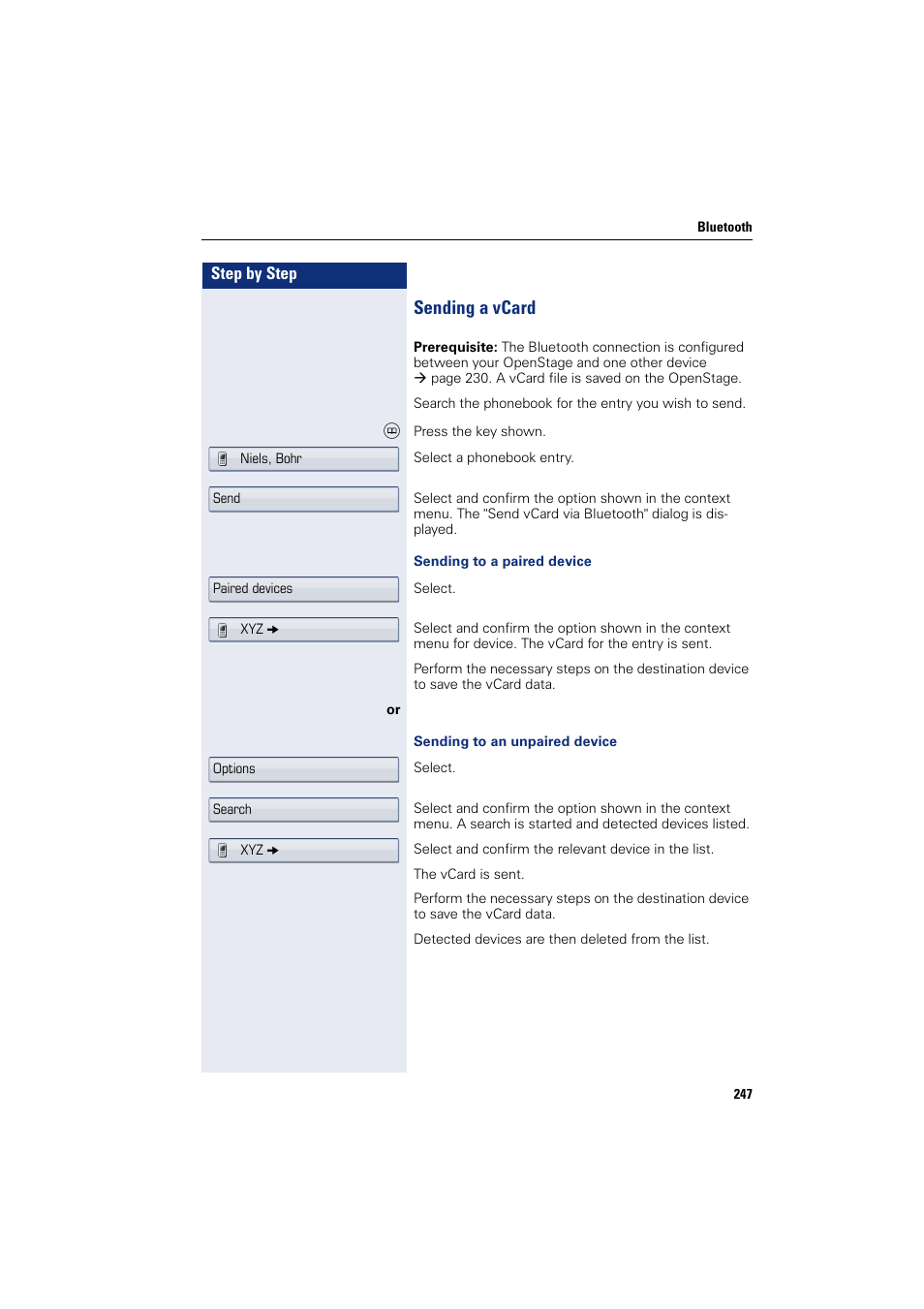 Sending a vcard | Siemens HIPATH 8000 User Manual | Page 247 / 297