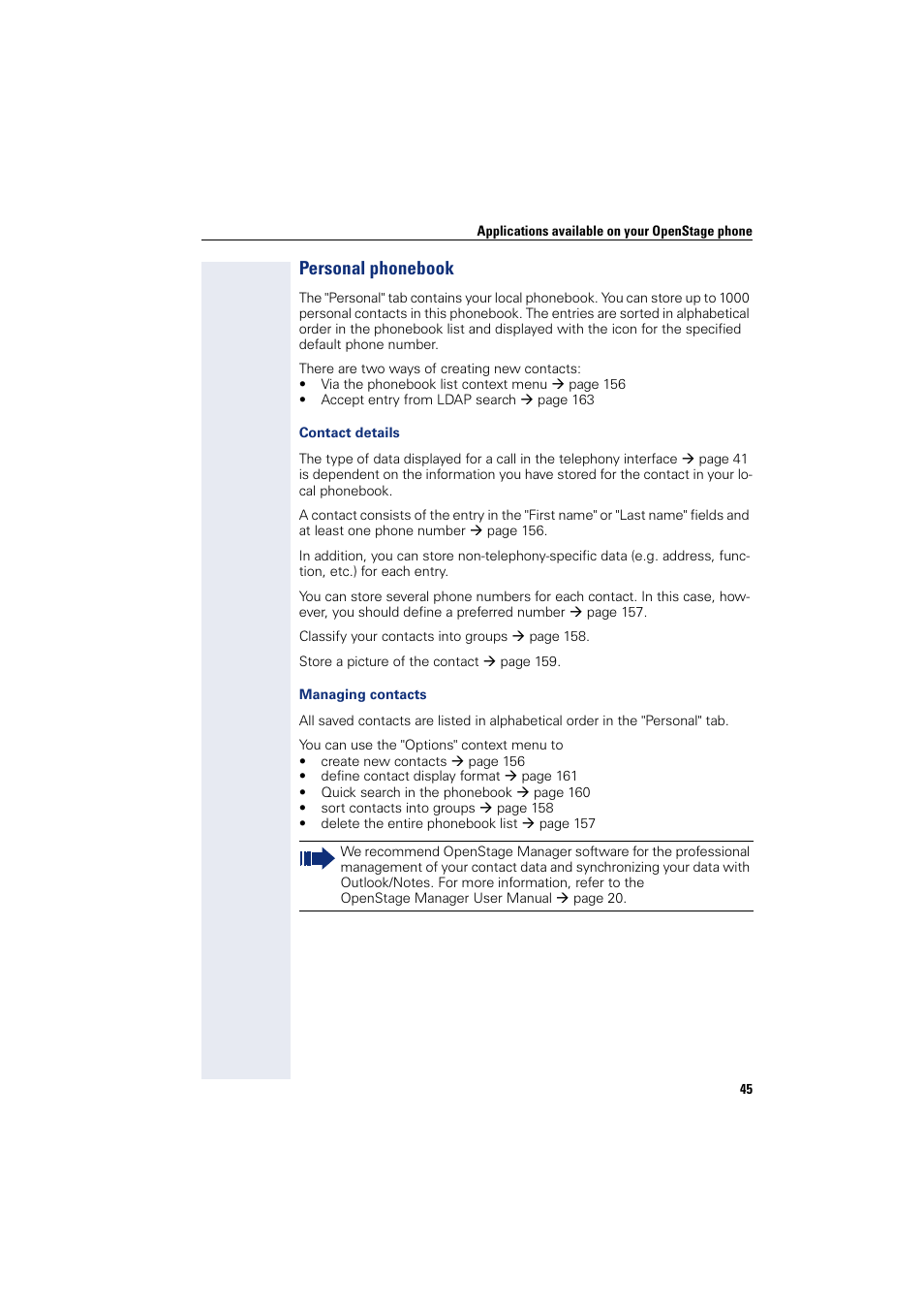 Personal phonebook | Siemens HIPATH 8000 User Manual | Page 45 / 297