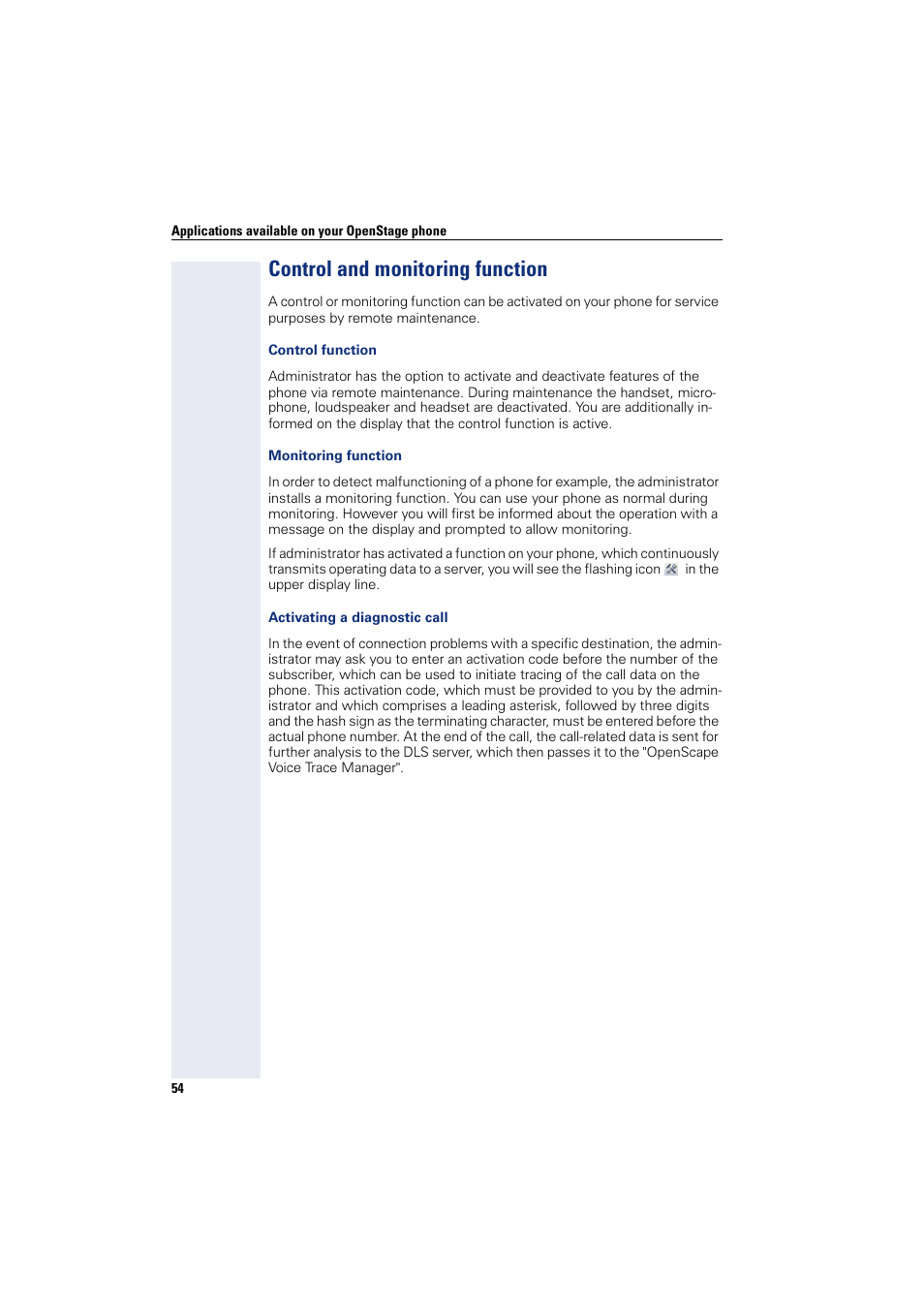 Control and monitoring function | Siemens HIPATH 8000 User Manual | Page 54 / 297