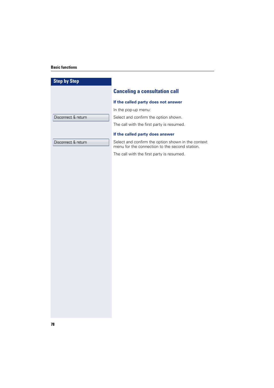 Canceling a consultation call | Siemens HIPATH 8000 User Manual | Page 78 / 297