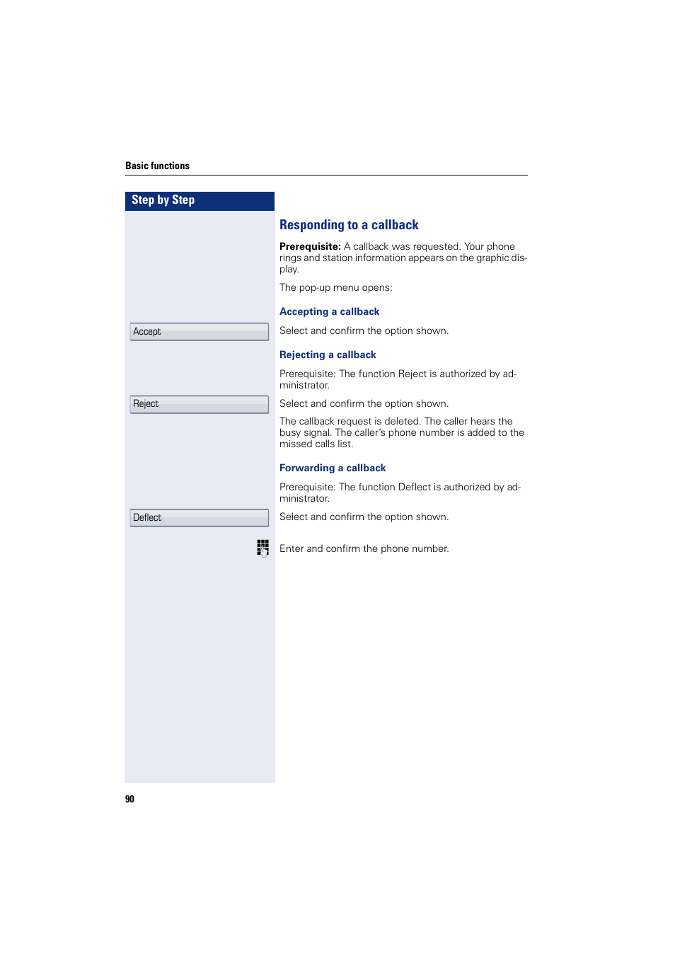 Responding to a callback | Siemens HIPATH 8000 User Manual | Page 90 / 297