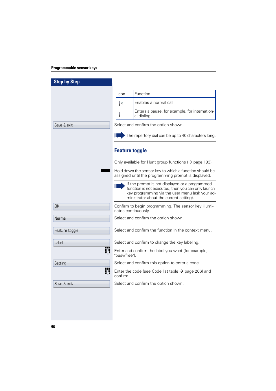 Feature toggle | Siemens HIPATH 8000 User Manual | Page 96 / 297